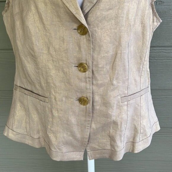 Donna Karan “Urban Safari” Linen Top - NWT! - Picture 5 of 12